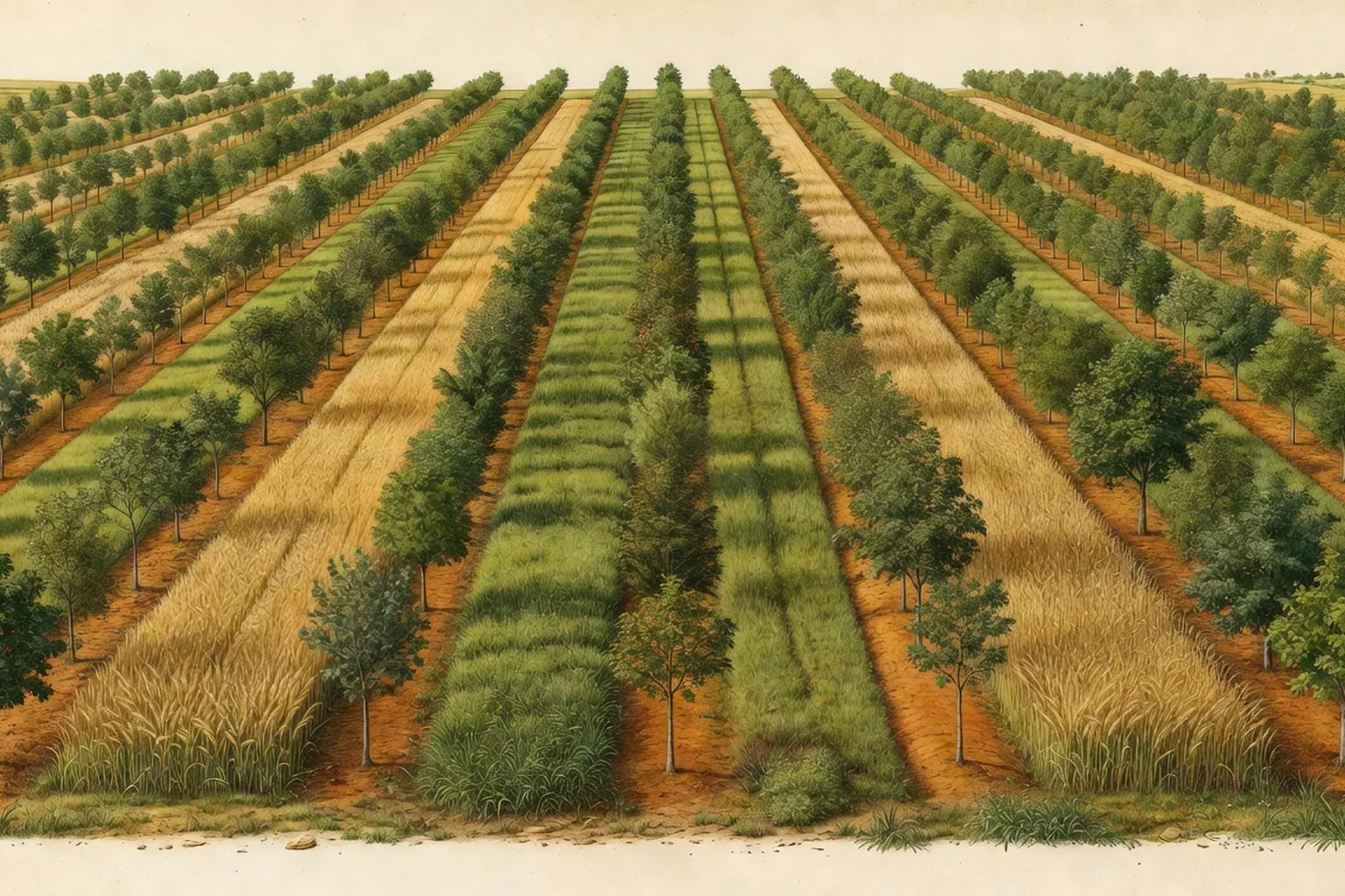 Alignements d'arbres en systeme agroforestier intraparcellaire