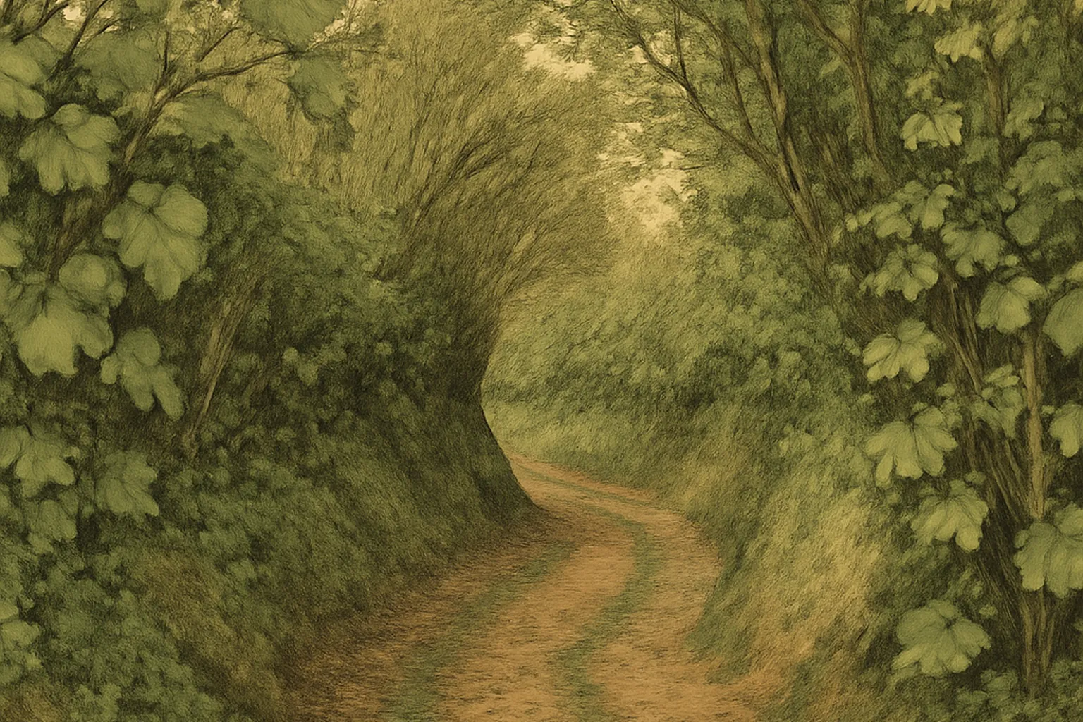 Chemin creux borde de haies anciennes en Bretagne