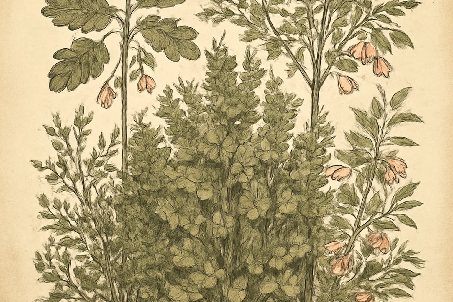 Schema des trois strates d'une haie champetre bien composee